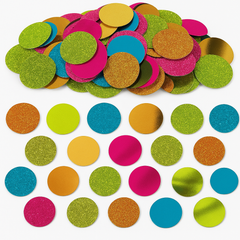 Multi-Colored Glitter & Foil Circle Confetti - 2.25 oz