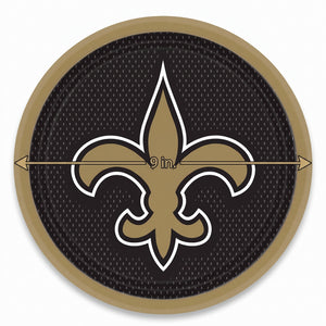 New Orleans Saints 9" Round Paper Plates