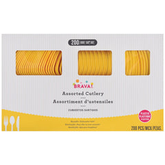 PMA - Yellow Sunshine Assorted Plastic Cutlery Set - 200 Ct.