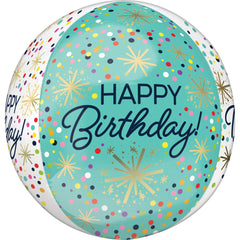 Urban Air - Confetti Sprinkles Happy Birthday Orbz Balloon - 1 Ct.