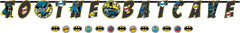 Little Gym - DC Justic League "Happy Birthday" Batman Hanging Garland Banner Decoration, Black/Blue/Yellow, 10.5-ft, for Birthday Party - 2 Ct.