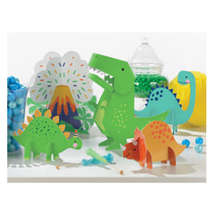 Little Gym - Dino-Mite Dinosaur Table Decorating Kit Centerpieces, Green/Orange, 35.25 In. for Birthday Party - 5 Ct.