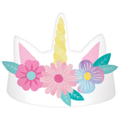 Little Gym - Unicorn Flower Crown with Horn Headband, Multi-Coloured, One Size, Wearable Accessories for Birthdays - 8 Ct.