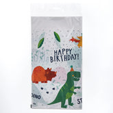 Little Gym - Dino-Mite "Happy Birthday" Rectangle Plastic Reusable Table Cover, Green/Orange/White, 54x96-in, for Birthday Party - 1 Ct.