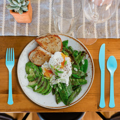 Little Gym - Caribbean Blue Assorted Plastic Cutlery Set - 200 Ct.