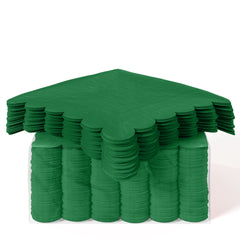 Emerald Green Scallop Beverage Napkins - 50 Ct.