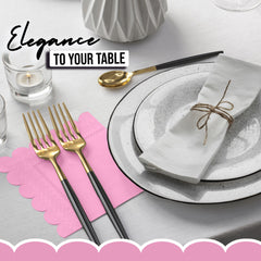 Pink Scallop Beverage Napkins - 50 Ct.