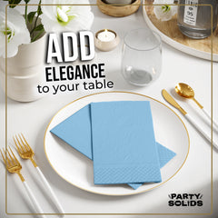 Light Blue Guest Towel Napkins - 40 Ct.