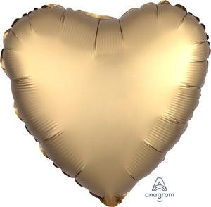 Satin Luxe Gold Sateen Heart Foil Balloon | 18"