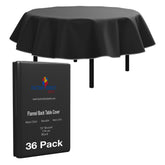 Black Flannel Backed Plastic Table Cover 70 In. Round | Case of 36