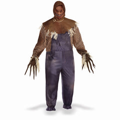 Men's Sinister Scarecrow Halloween Costume with Mask and Gloves - Adult Plus (48-52)