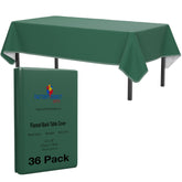 Dark Green Flannel Backed Plastic Table Cover 54 In. x 70 In. | Case of 36