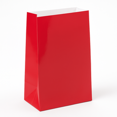 Glossy Red Mini Paper Treat Bags - 12 Pack