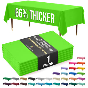 PMA - Premium Lime Green Plastic Table Cover - 54 In. x 108 In.