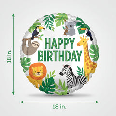 Jungle Safari "Get Wild" Birthday Foil Balloon