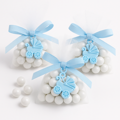 Blue Baby Stroller Favor Charms - 12 Pack