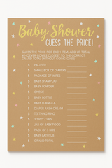 Guess the Price Baby Shower Game - 24 Fun Cards