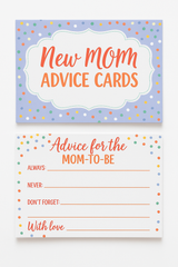 "New Mom" Advice Cards - Pastel Polka Dot Design, 24-Pack
