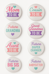 Baby Shower Celebration Multipack Pins - 8 Assorted Family Titles