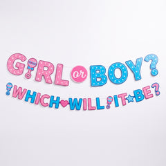"Girl or Boy?" Gender Reveal Letter Banner Set