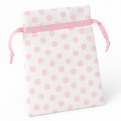 Pink Polka Dot Organza Favor Bags - 12 Pack