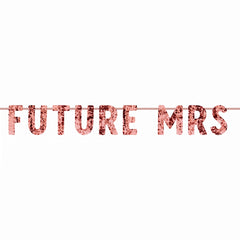 "Future Mrs." Sequin Banner Decoration, Rose Gold