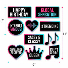 "Internet Famous" Birthday Party Cutout Decorations, 12-Pack