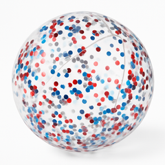Patriotic Confetti-Filled Inflatable Beach Ball
