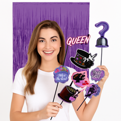 Disney Descendants 3 Photo Booth Kit with Purple Fringe Scene Setter