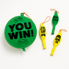 Level Up Punch Balloons - 16" Green & Yellow, 4-Pack