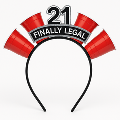 Finally 21 Headband with Shot Glass