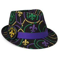 Festive Mardi Gras Fedora Hat