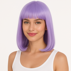 Lavender Long Bob Wig - Chic Costume Accessory