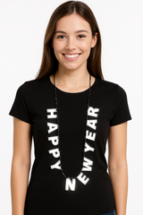 "Happy New Year" Light-Up Necklace - 36" Festive Wearable Accessory