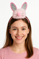 Pom Pom Bunny Ears Headband