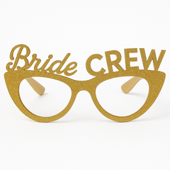 "Bride Crew" Glitter Cat Eye Glasses - Bachelorette Party Accessory (6ct)