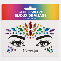Rainbow Face Jewels - Self-Adhesive Costume Accessories