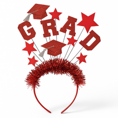 Sparkling Red Graduation Headband with Stars