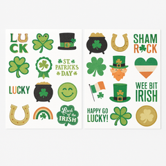 Lucky St. Patrick's Day Temporary Tattoos - 24-Pack
