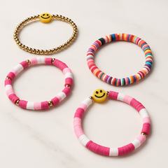 Beaded Stretch Bracelet Set - 12 Count