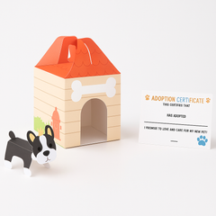 Puppy-Themed Favor Treat Box with Adoption Certificate