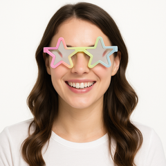 Luminous Star-Shaped Glasses - 8 Pack Rainbow Wearable Party Favors