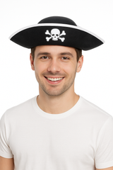 Black Skull & Crossbones Pirate Hat - Perfect Costume Accessory