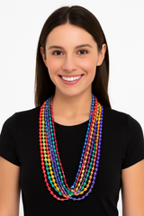 Black Metallic Bead Necklace, 30-Inch, 8-Pack