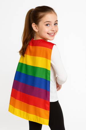 Rainbow Hero Cape Costume Accessory for Kids and Adults - One Size