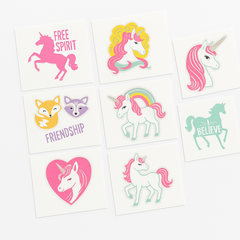 Magical Unicorn Glitter Tattoos - 8 Piece Set