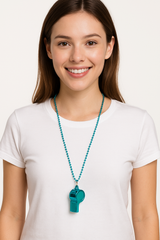 Turquoise Whistle on Chain - Team Spirit Noisemaker