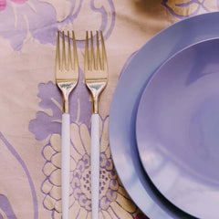 Trendables Forks White/Gold | 120 Count