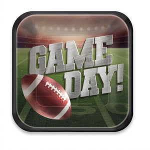 Go Fight Win Football Square Paper Plates, 18-Pack