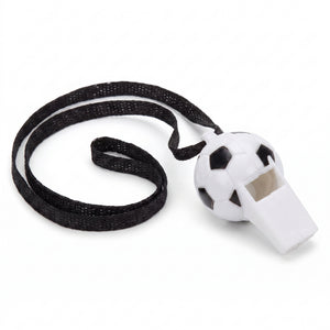 Soccer Ball Party Whistles with Lanyards, 8-Pack